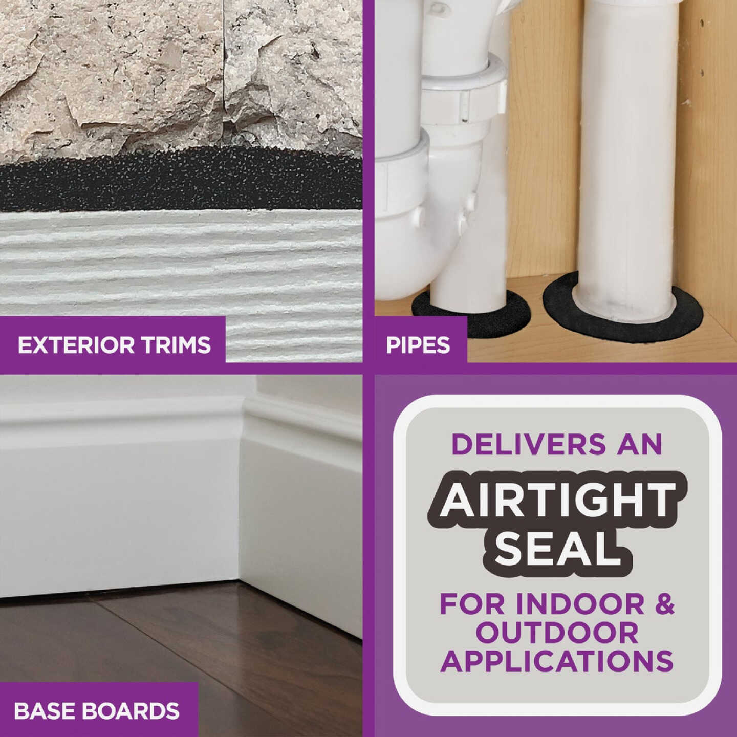 M-D Building Products PLATINUM 1/2 In. Black Expandable Foam Weatherseal for Uneven Gaps Image 6