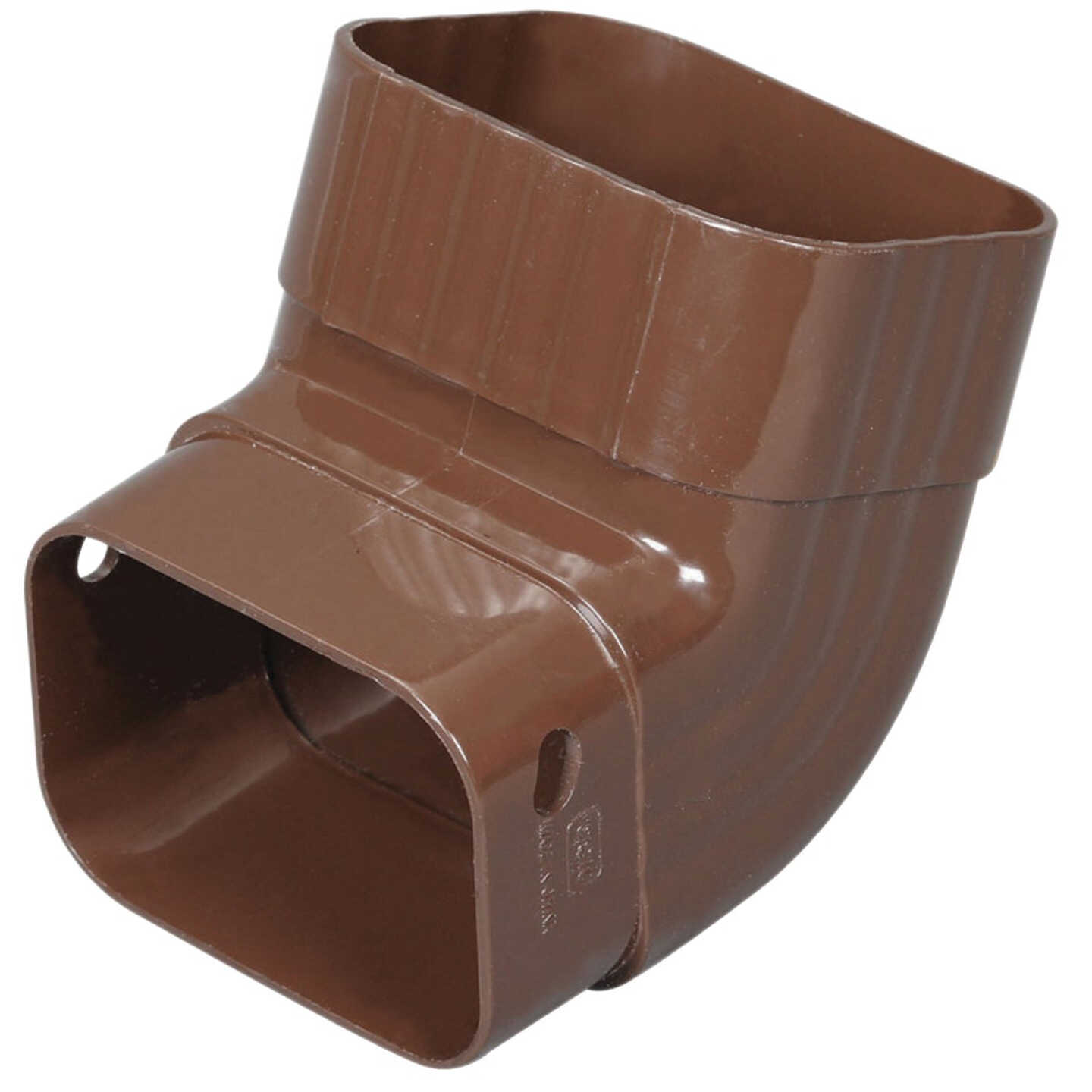 Amerimax 2 In. x 3 In. Brown Vinyl Front A Elbow Image 1