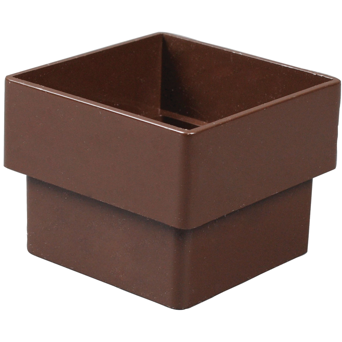 Amerimax 2 In. Contemporary Square Brown Vinyl Downspout Connector Image 1
