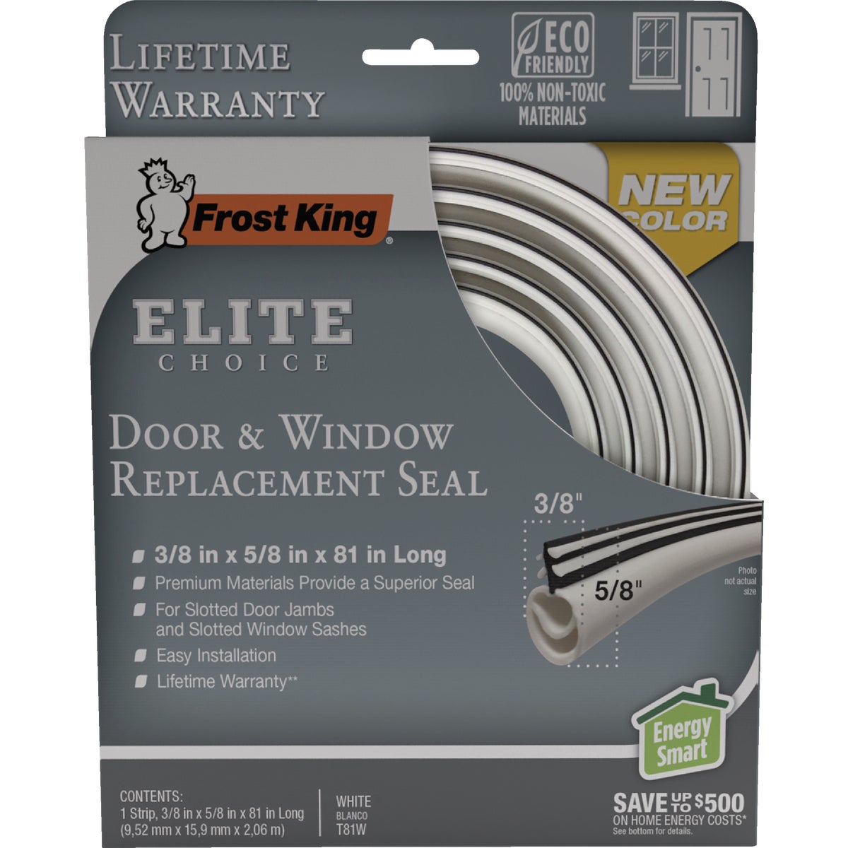 Frost King 3/8 In. x 5/8 In. x 81 In. White Door & Window Replacement Seal Image 2