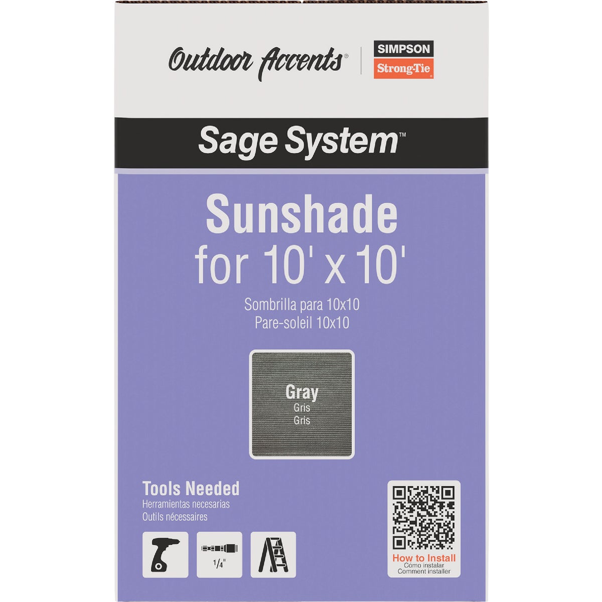 Simpson Strong-Tie Outdoor Accents Sage System Sunshade for 10 Ft. x 10 Ft. Pergola, Gray Image 5
