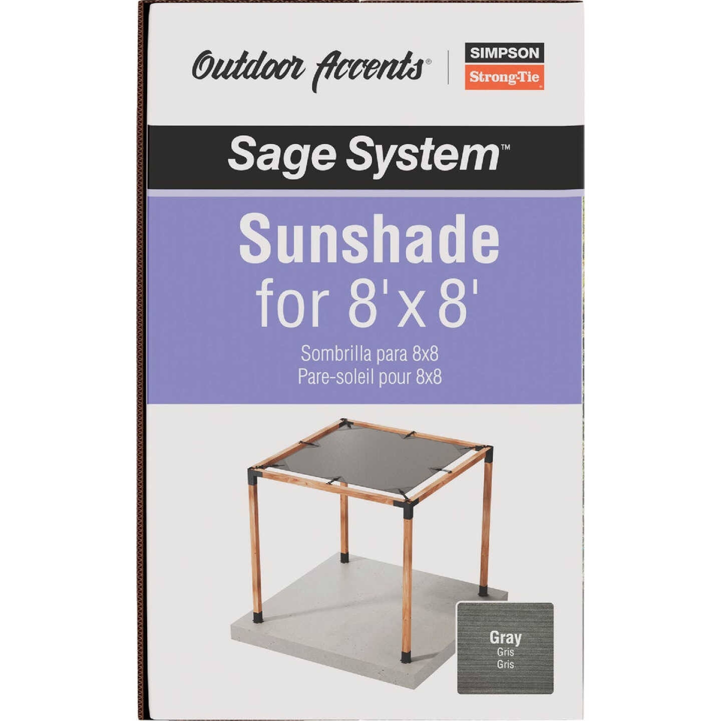 Simpson Strong-Tie Outdoor Accents Sage System Sunshade for 8 Ft. x 8 Ft. Pergola, Gray Image 6