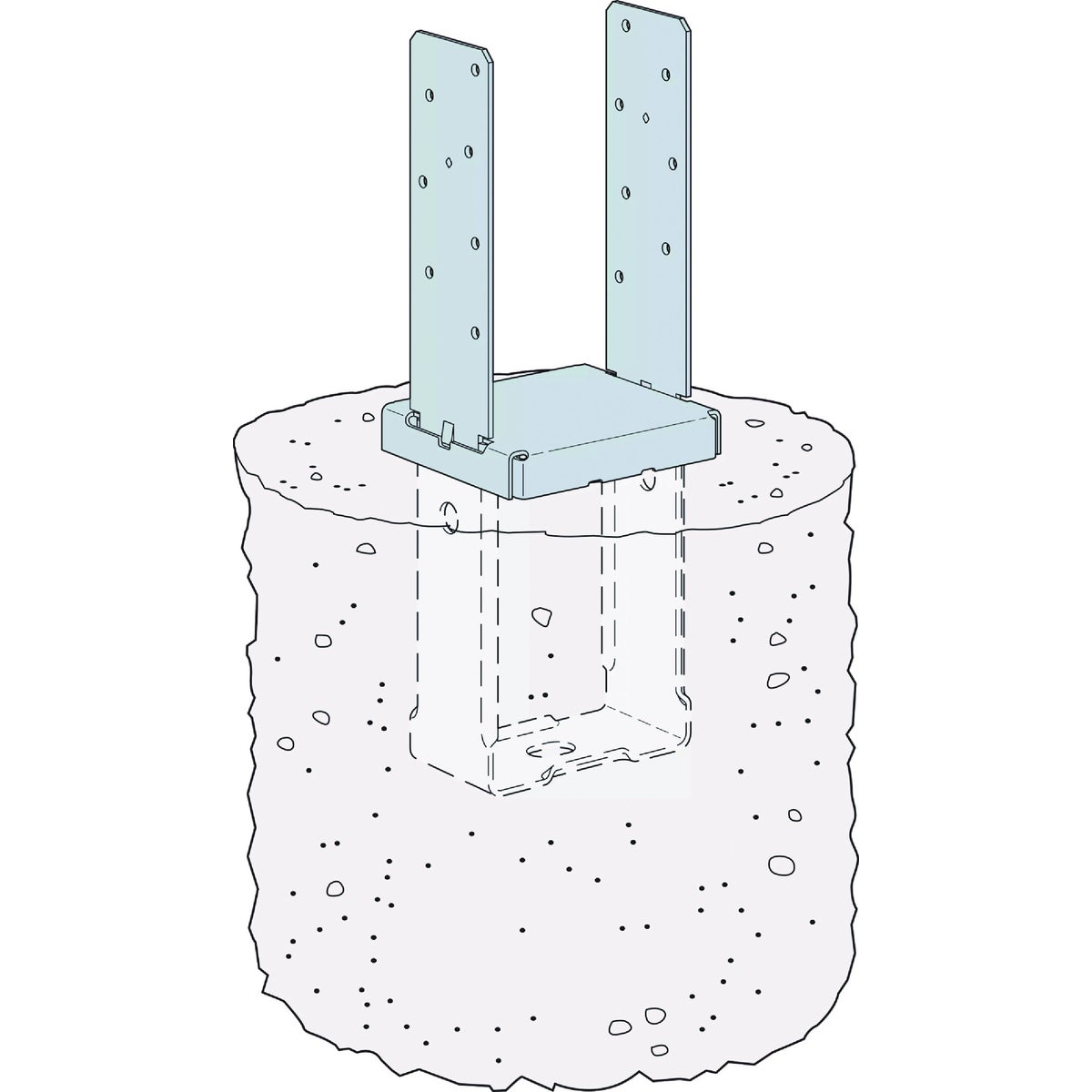 Simpson Strong-Tie ZMAX 4 In. x 6 In. 12 ga Standoff Column Base Image 3