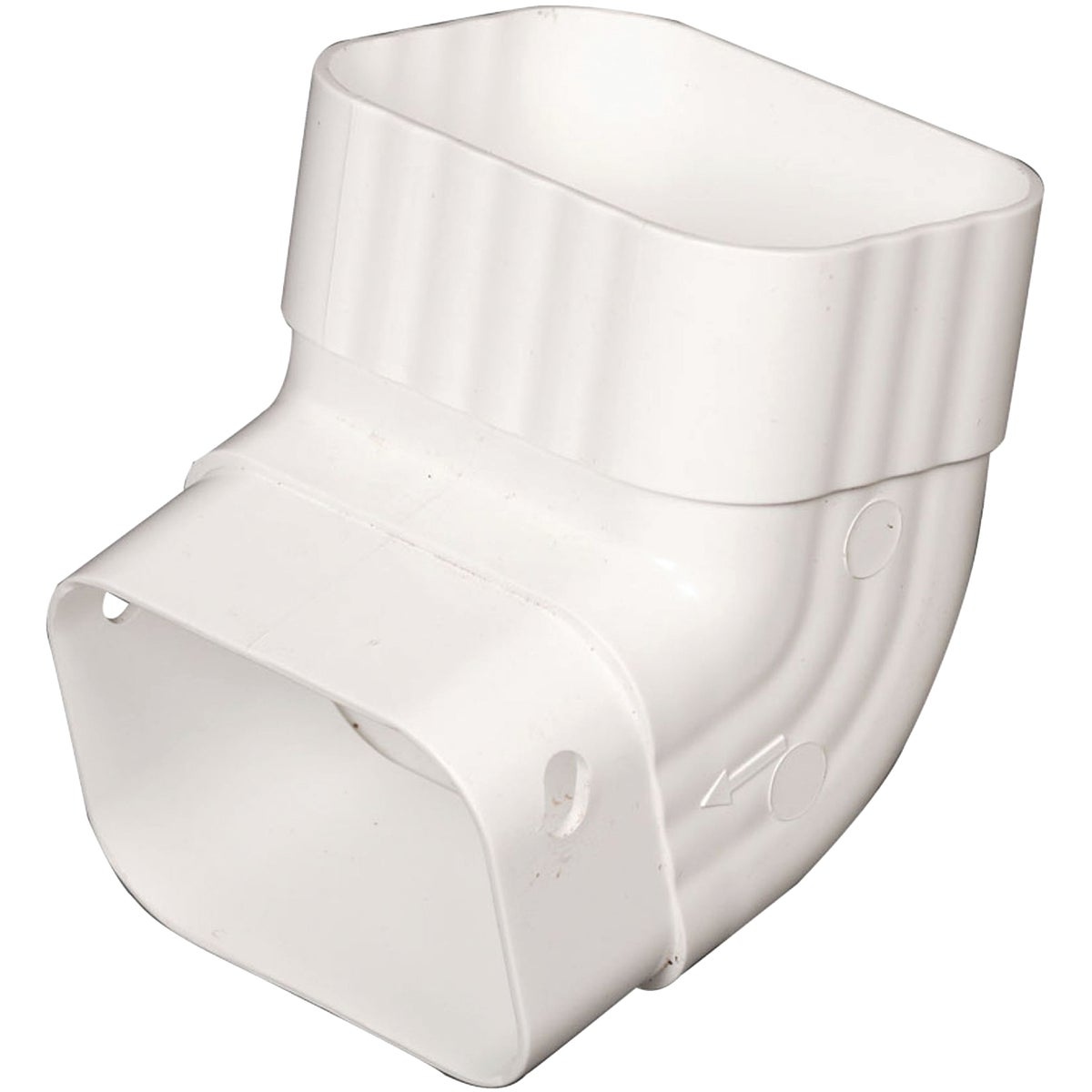 Amerimax 2 In. x 3 In. White Vinyl Front A Elbow Image 1