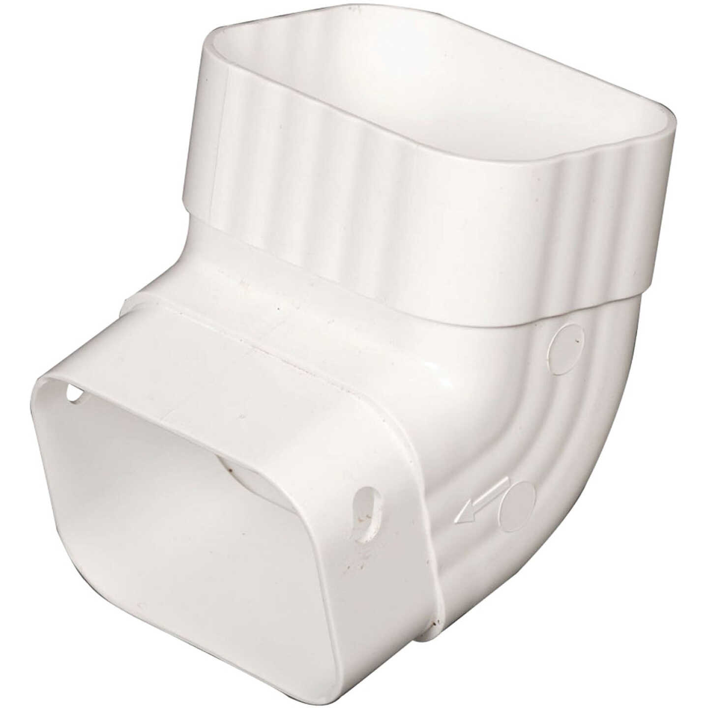 Amerimax 2 In. x 3 In. White Vinyl Front A Elbow Image 1