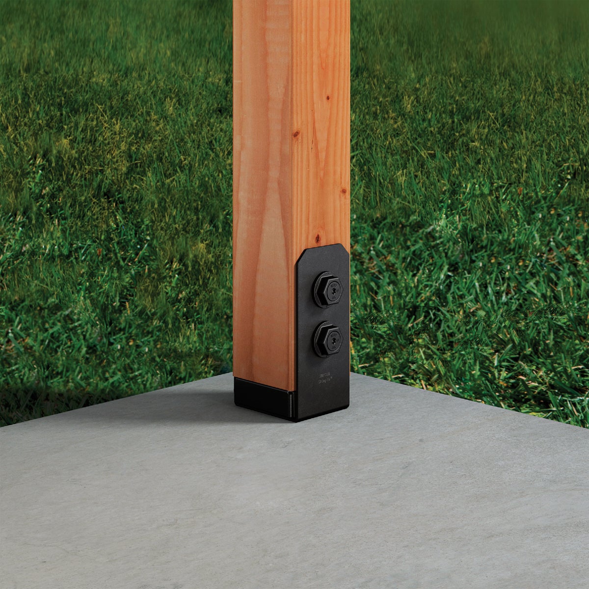 Simpson Strong-Tie Outdoor Accents Avant Collection ZMAX 4X4 Black Post Base Image 4
