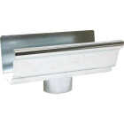 Amerimax 4 In. Galvanized Steel K-Style Gutter End with Outlet Image 1