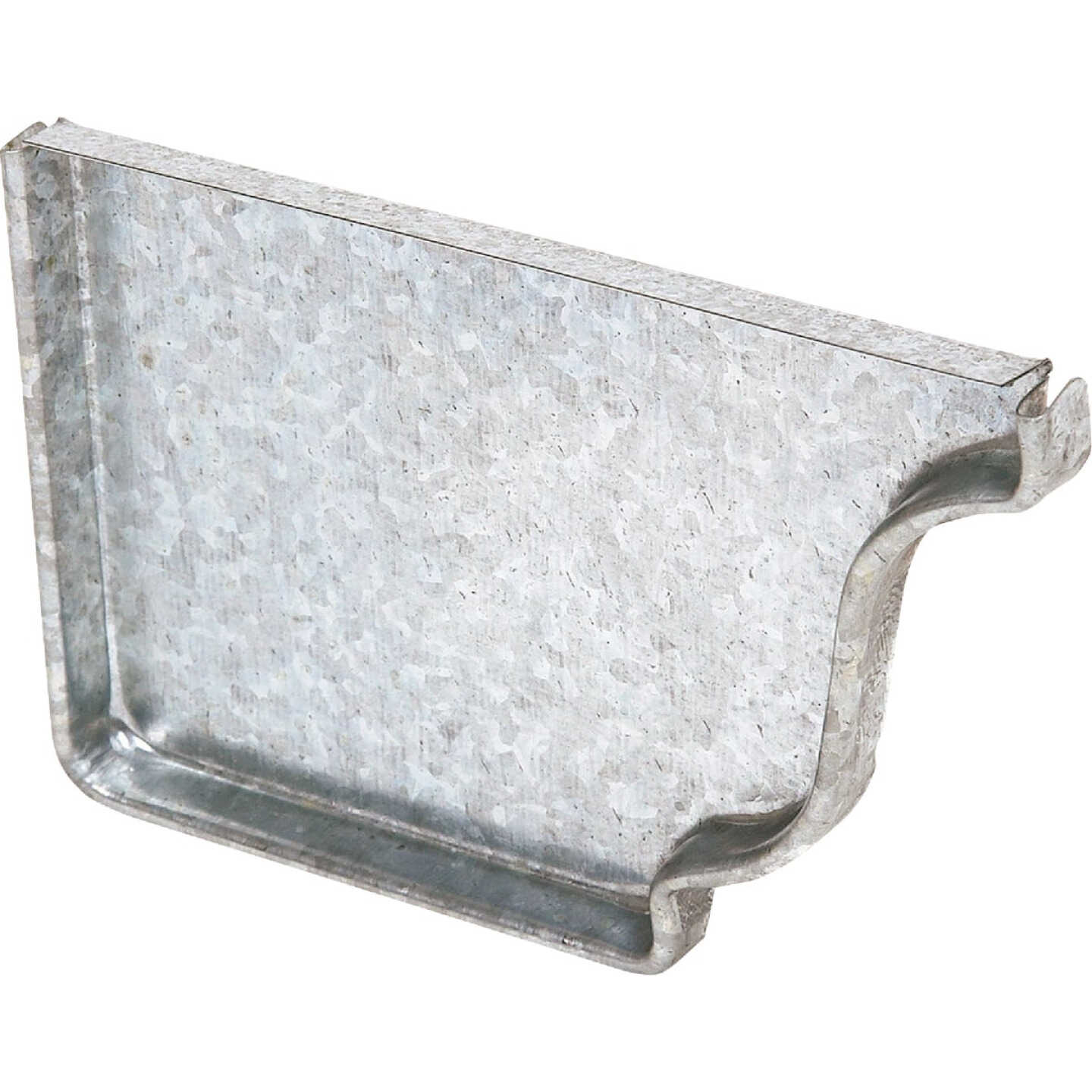 Amerimax 4 In. Galvanized K-Style Right Gutter End Cap Image 1