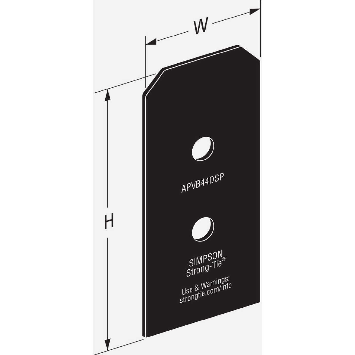 Simpson Strong-Tie Outdoor Accents Avant Collection ZMAX 4X Black Post Base Side Plate (2 Ct.) Image 2