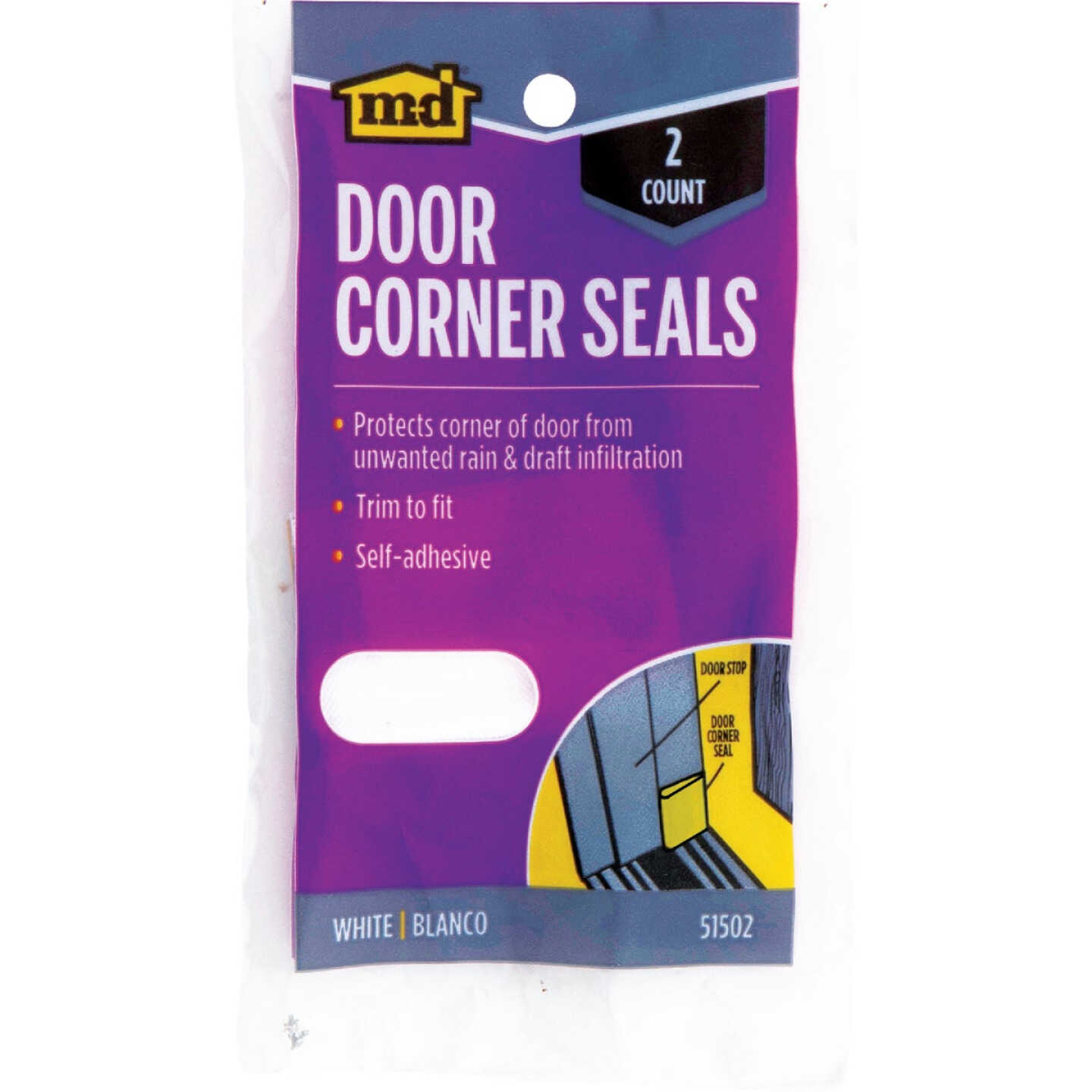 M-D Building Products White Door Corner Seal for Interior & Exterior Doors Image 5