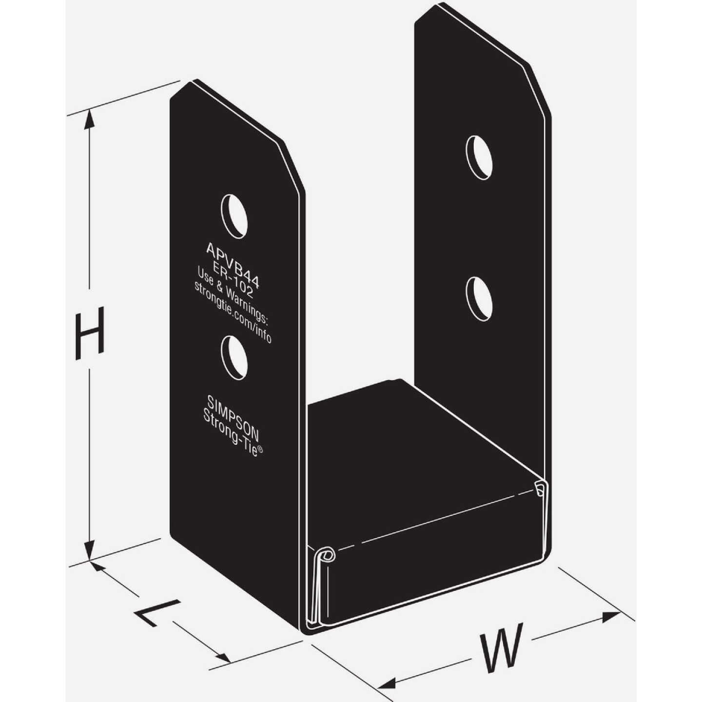 Simpson Strong-Tie Outdoor Accents Avant Collection ZMAX 4X4 Black Rough Post Base Image 2