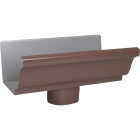 Amerimax 4 In. Galvanized Steel Brown K-Style Gutter End with Outlet Image 1