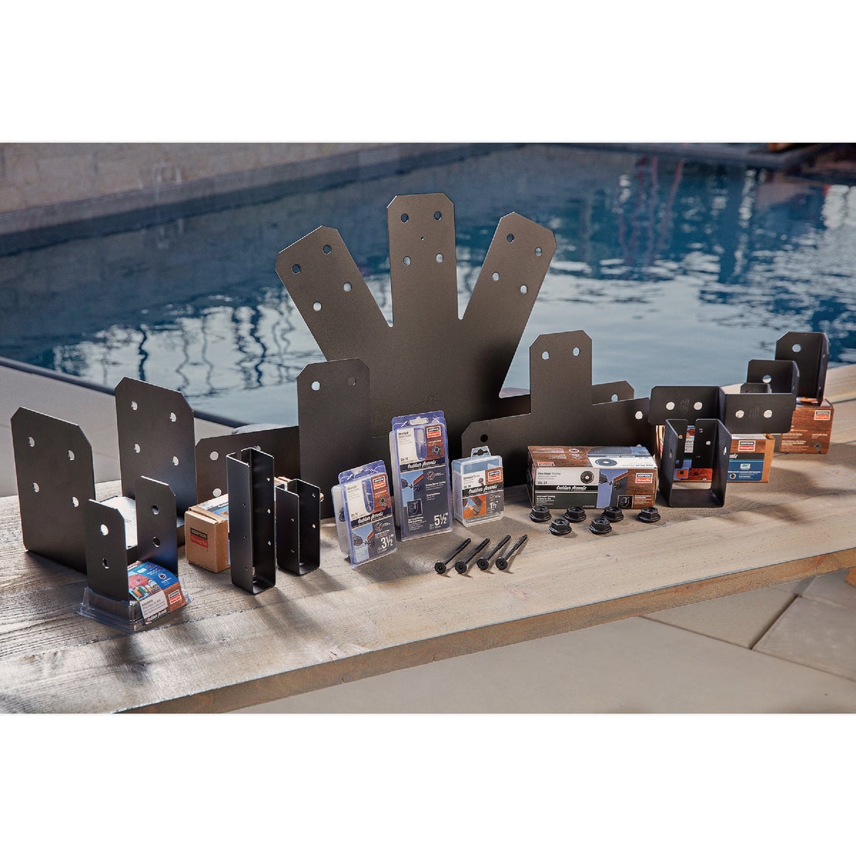 Simpson Strong-Tie Outdoor Accents Avant Collection ZMAX 6X Black Post Base Side Plate (2 Ct.) Image 3