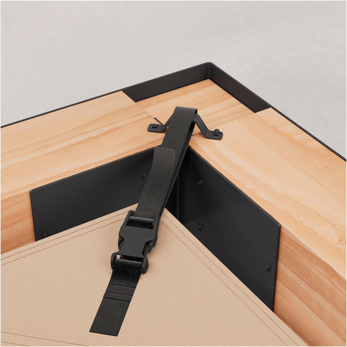 Simpson Strong-Tie Outdoor Accents Sage System Sunshade for 8 Ft. x 8 Ft. Pergola, Tan Image 2