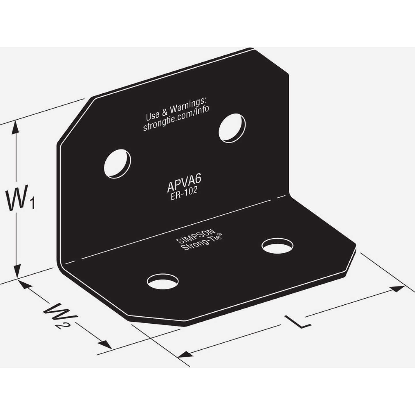 Simpson Strong-Tie Outdoor Accents Avant Collection ZMAX 6X 90 Deg. 12 ga Black Framing Angle Image 2