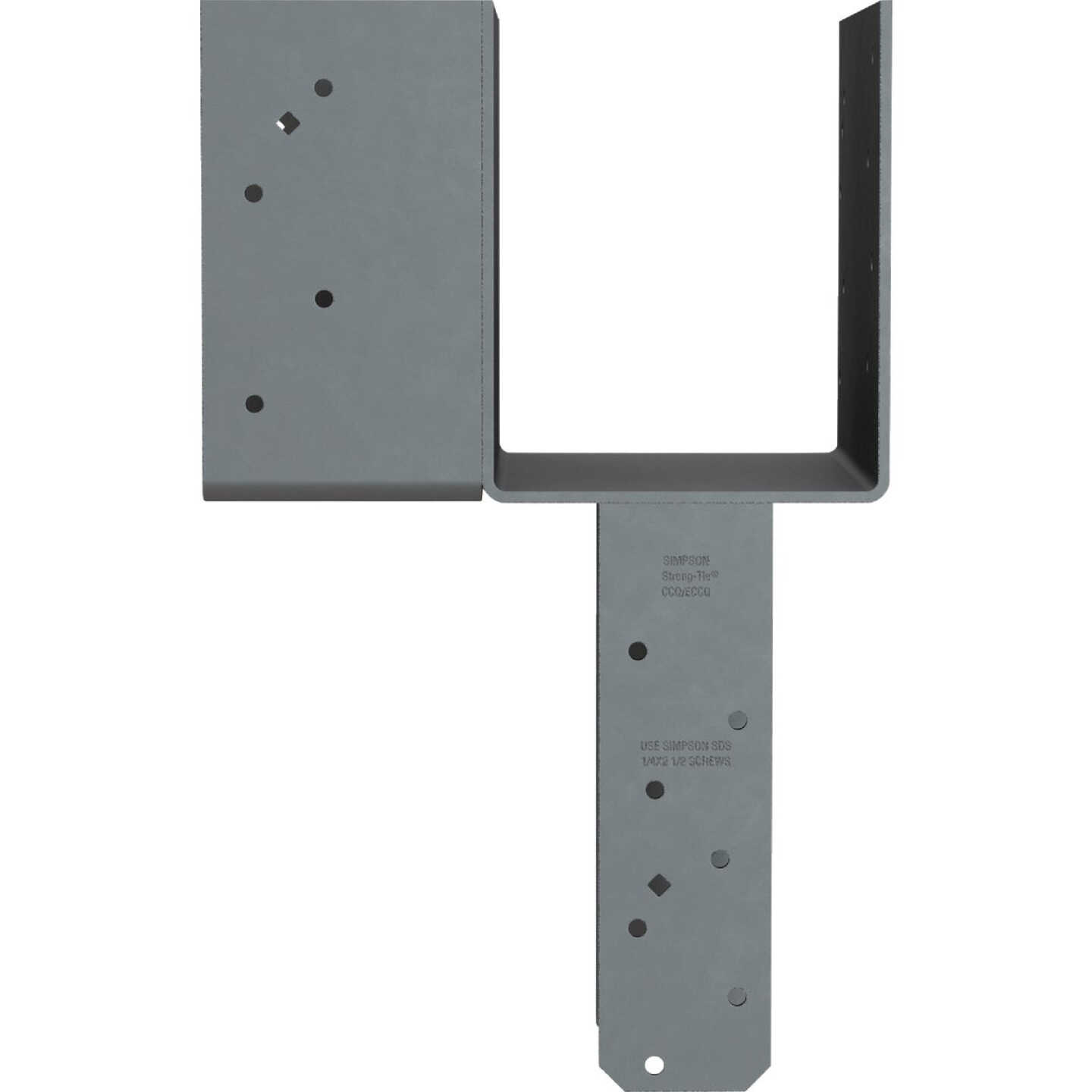 Simpson Strong-Tie ECCLRQ L-Shape End Column Cap for 6x Beam, 6x Post with Strong-Drive SDS Screws, Skewed Right Image 3