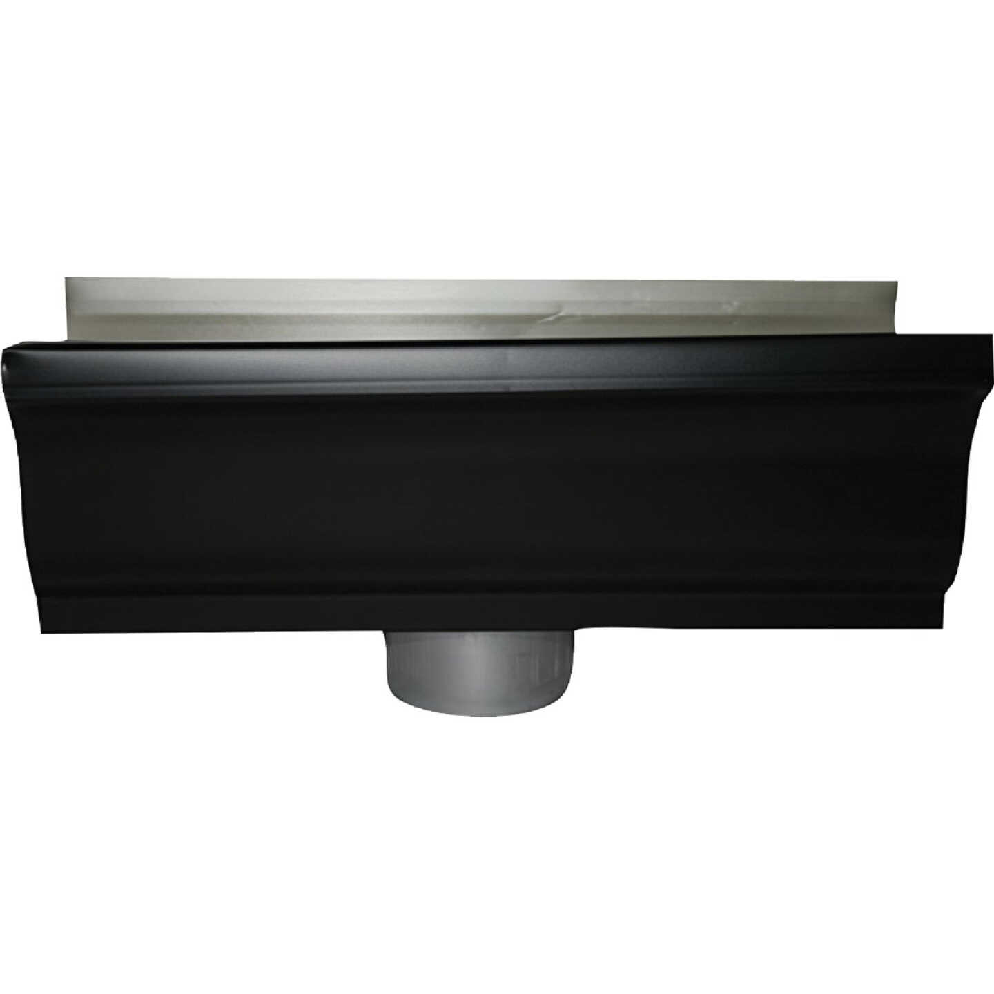 Spectra Metals 5 In. K Style Aluminum Black Gutter Round Drop Outlet Image 1
