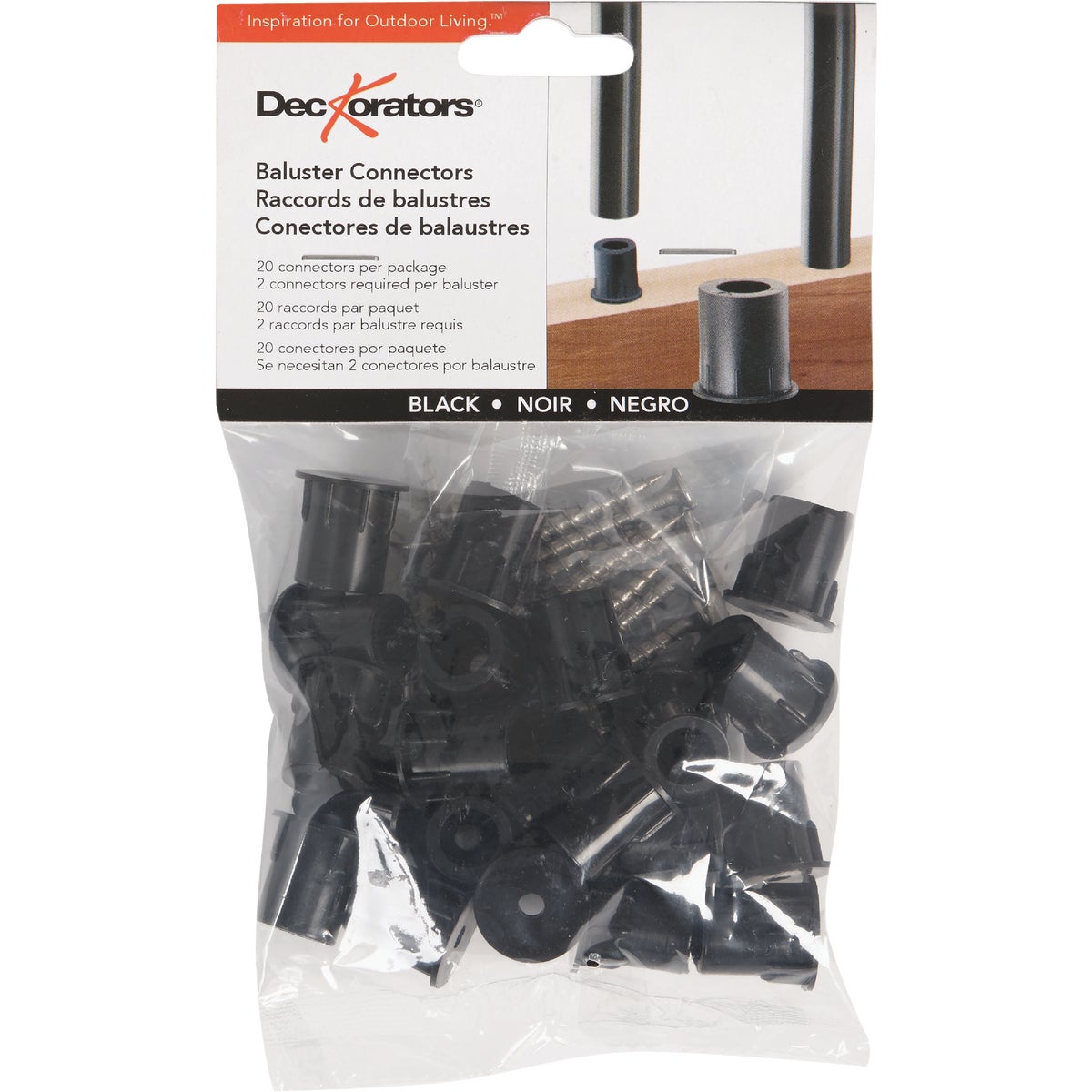 Deckorators Black Plastic Classic Baluster Connector (20-Pack) Image 3