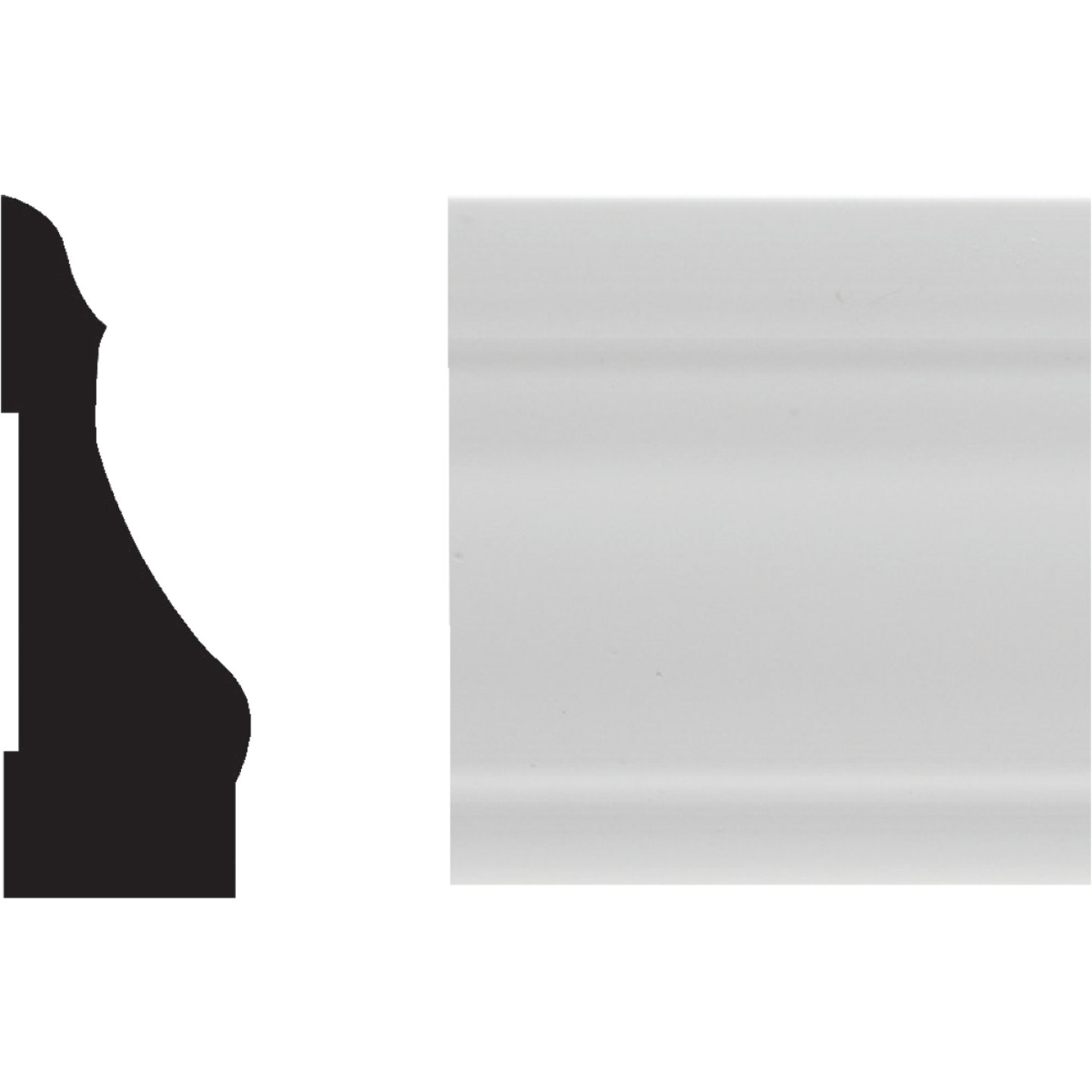 Royal 9/16 In. W. x 2-1/4 In. H. x 7 Ft. L. White PVC Colonial Casing Image 1