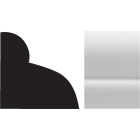 Royal 5/16 In. W. x 1/2 In. H. x 96 In. L. White PVC Quarter Round Molding Image 1