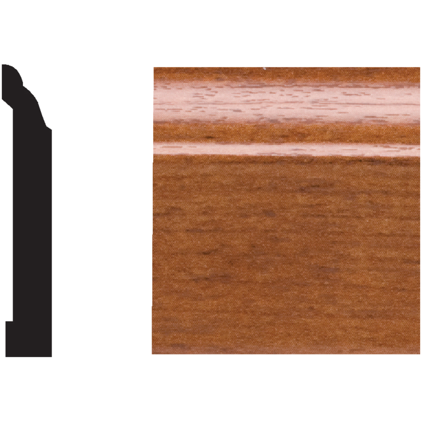 Royal 9/16 In. W. x 3-1/4 In. H. x 8 Ft. L. Gunstock PVC Interior Colonial Base Molding Image 1