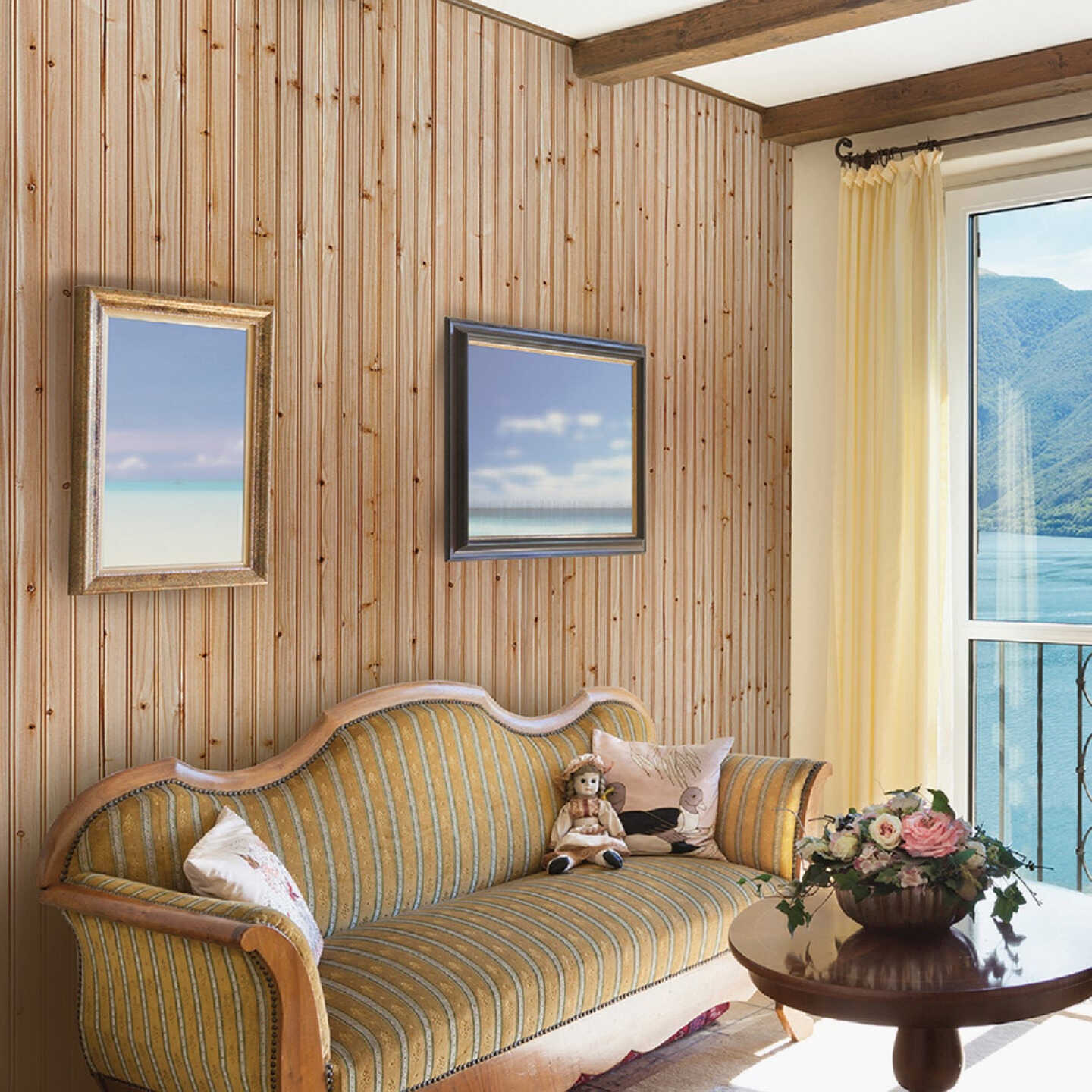 Global Product Sourcing 3-1/2 In. W. x 8 Ft. L. x 5/16 In. Thick Knotty Cedar Reversible Profile Wall Plank (6-Pack) Image 2