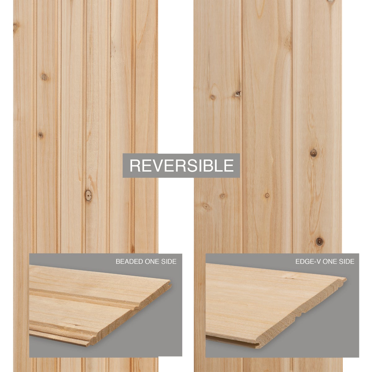 Global Product Sourcing 3-1/2 In. W. x 8 Ft. L. x 5/16 In. Thick Knotty Cedar Reversible Profile Wall Plank (6-Pack) Image 4