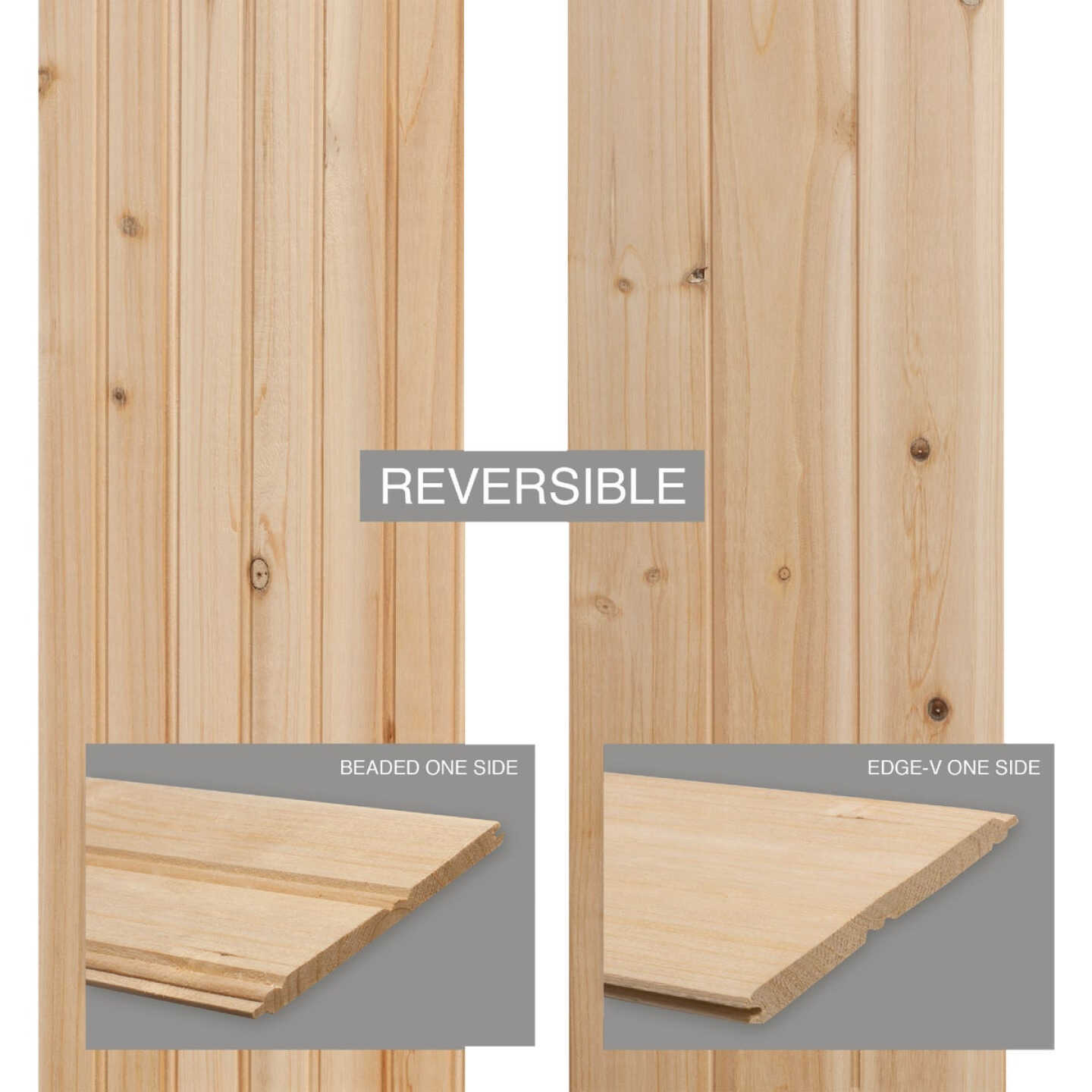 Global Product Sourcing 3-1/2 In. W. x 8 Ft. L. x 5/16 In. Thick Knotty Cedar Reversible Profile Wall Plank (6-Pack) Image 4