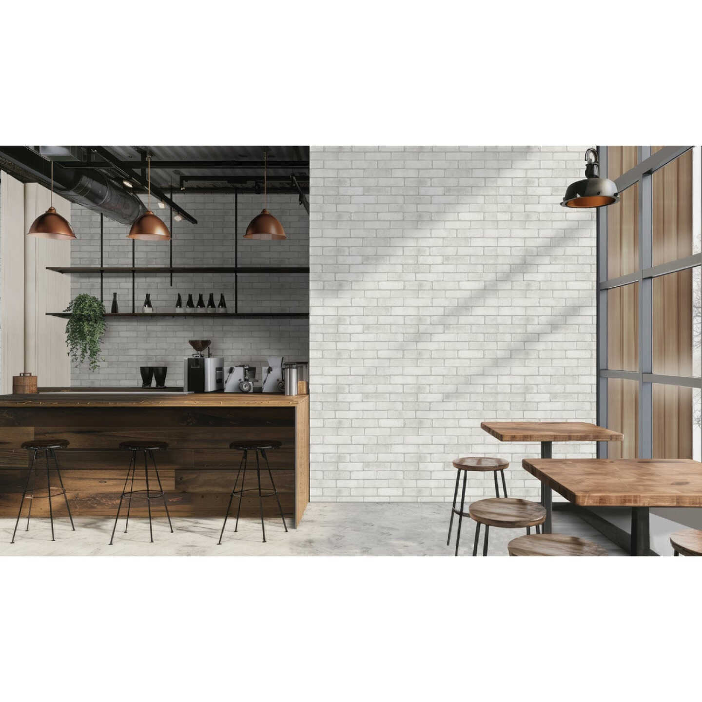 Global Product Sourcing 1/4 In. x 4 Ft. x 8 Ft. White Brick Vinyl Paper Overlay Plywood Wall Panel Image 3