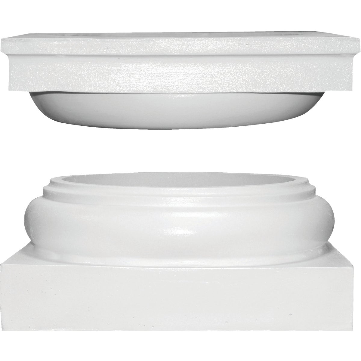 Crown Column Cap 9-1/2 In., Base 10-3/8 In. Unfinished Plastic Round Cap/Base Set