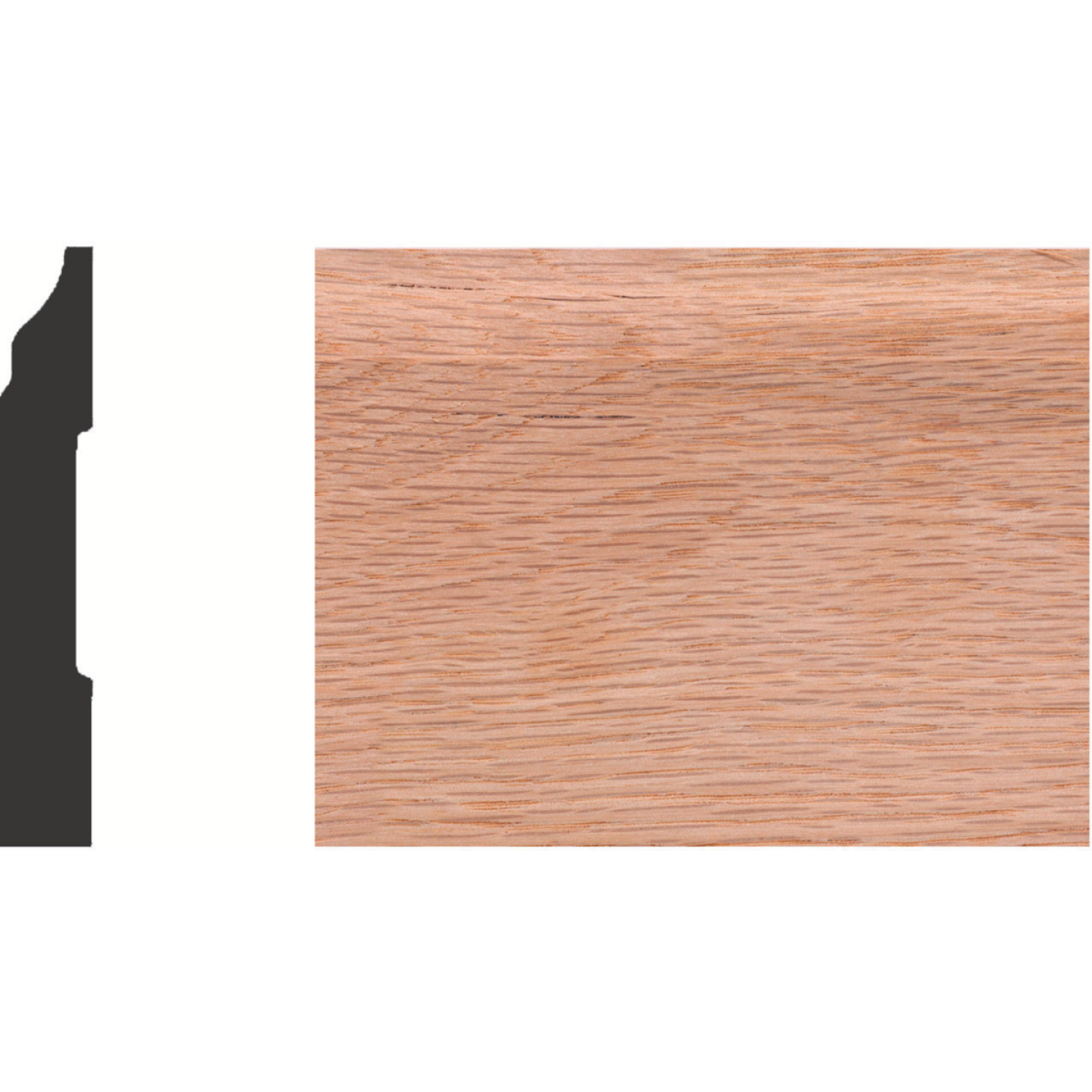 House of Fara 1/2 In. W. x 3-1/4 In. H. x 8 Ft. L. Solid Red Oak Colonial Base Molding Image 1