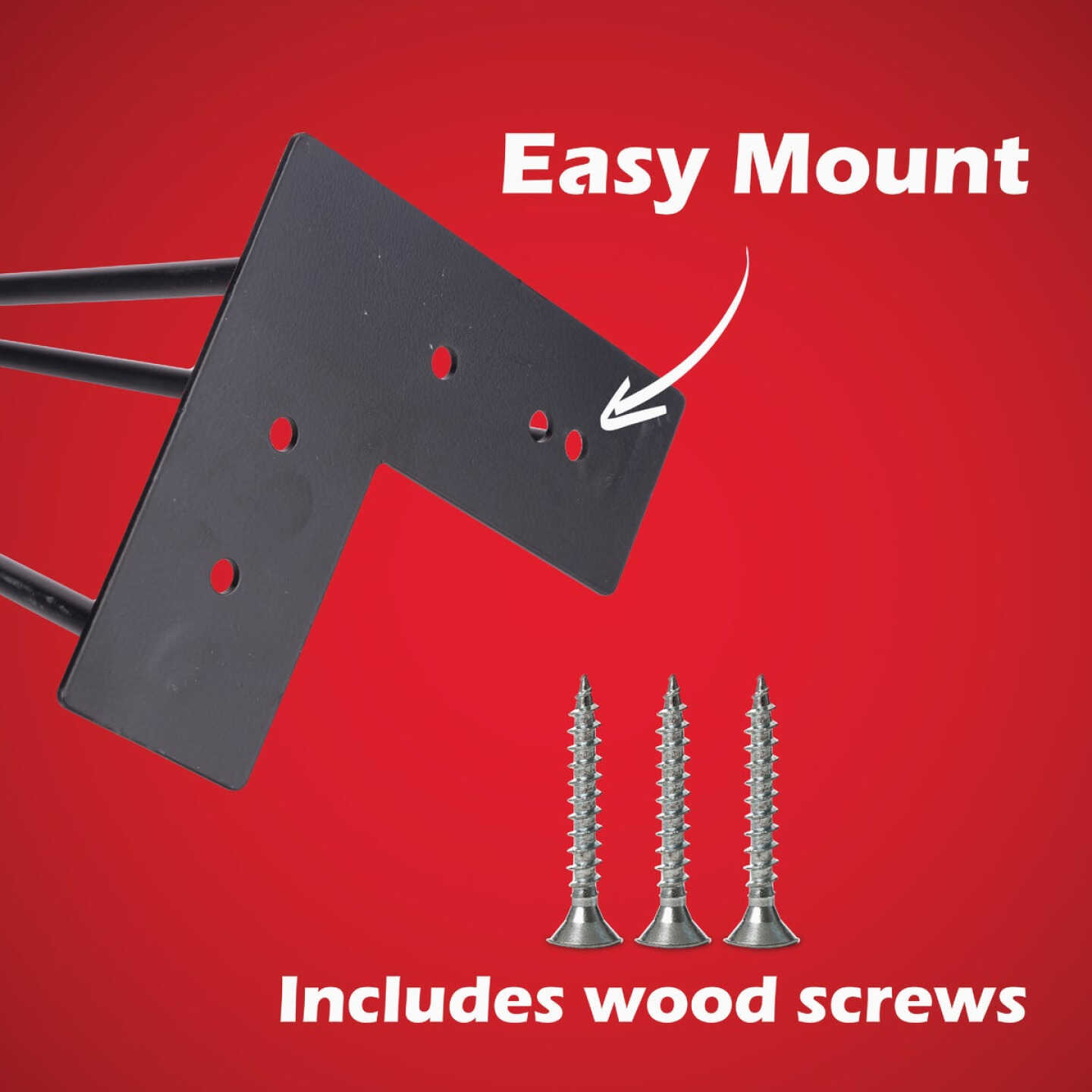 Waddell 28 In. Black Metal 3-Prong Hairpin Leg Image 2