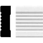 House of Fara 3/4 In. W. x 2-1/4 In. H. x 8 Ft. L. White MDF Fluted Casing Molding Image 1