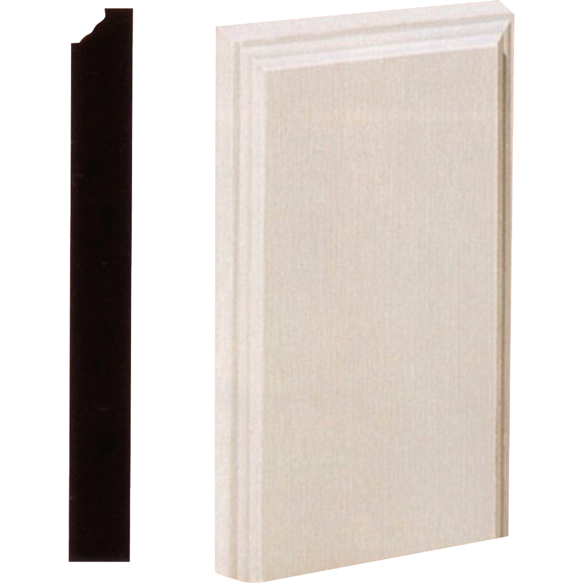 House of Fara 1-1/8 In. W. x 4-1/2 In. H. x 8 In. L. White MDF Plinth Block