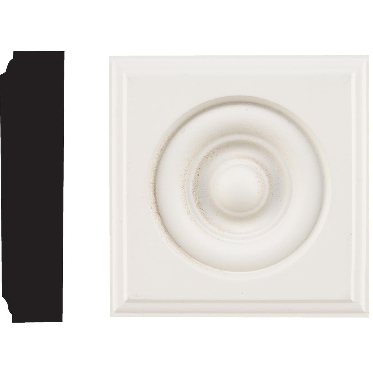 House of Fara 7/8 In. x 3-1/2 In. Primed MDF Rosette