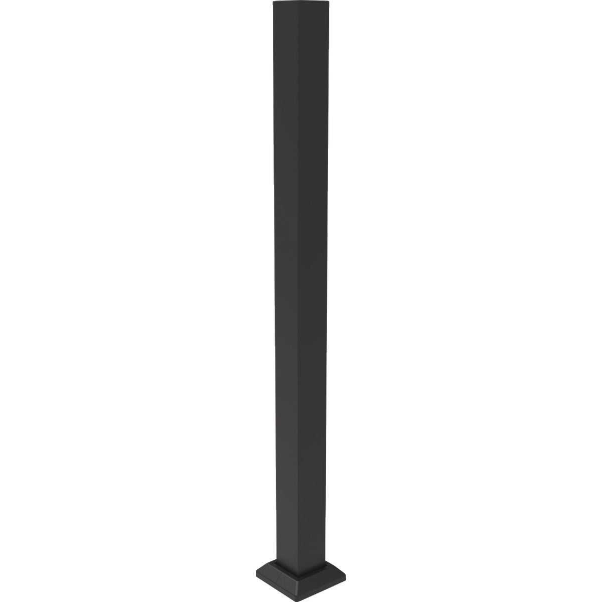 Fortress Building Products Fe26 3 In. x 3 In. x 45.5 In. Black Sand Galvanized Steel Deck Post with Base Cover