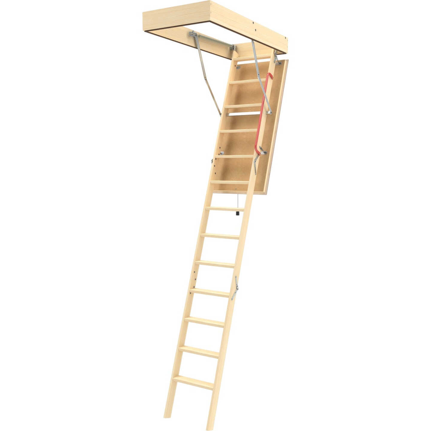 Fakro LFA 7 Ft. 11 In. to 10 Ft. 4 In. 25 In. x 54 In. Fire Retardant Door Insulated Wood Attic Stairs, 350 Lb. Load Image 1