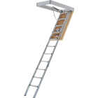 Louisville Energy Efficient 7 Ft. 8 In. to 10 Ft. 3 In. 30 In. x 54 In. Aluminum Attic Stairs with Aluminum Frame & Aluminum Rail, 375 Lb. Load Image 1
