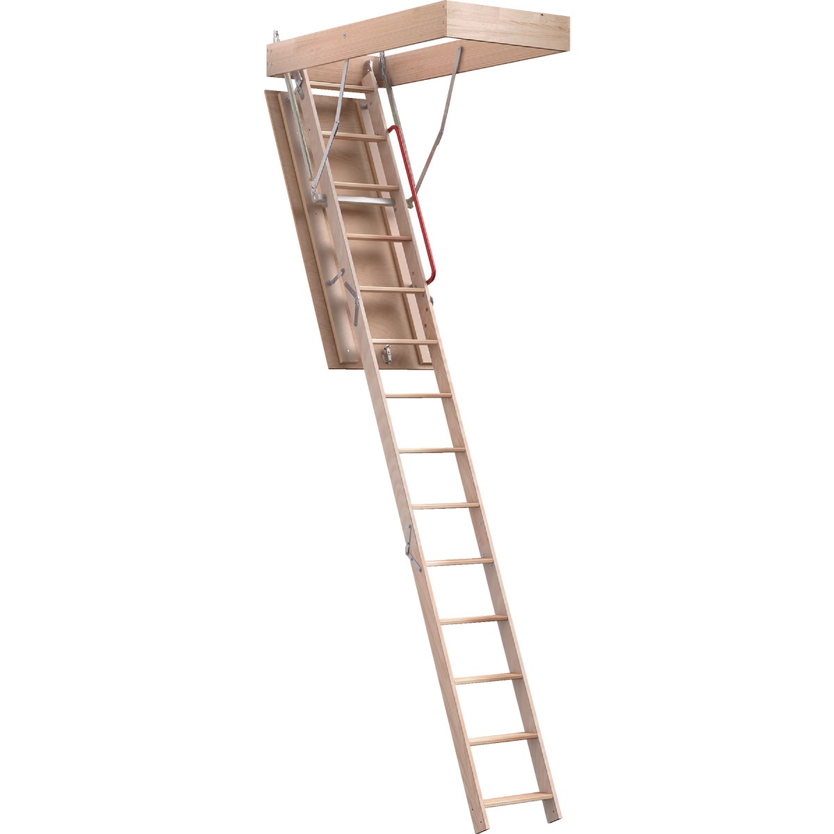 Fakro LWF-R 8 Ft. to 10 Ft. 4 In. 25 In. x 54 In. Fire-Retardant Door Wood Attic Stairs, 350 Lb. Load