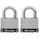 Master Lock 2 In. Laminated Stainless Steel Keyed Padlock with 1 In. Shackle (2-Pack) Image 1