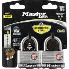 Master Lock 2 In. Laminated Stainless Steel Keyed Padlock with 1 In. Shackle (2-Pack) Image 2