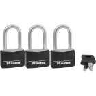 Master Lock 1-9/16 In. Wide Covered Solid Body Padlock with 1-1/2 In. Shackle (3-Pack) Image 1