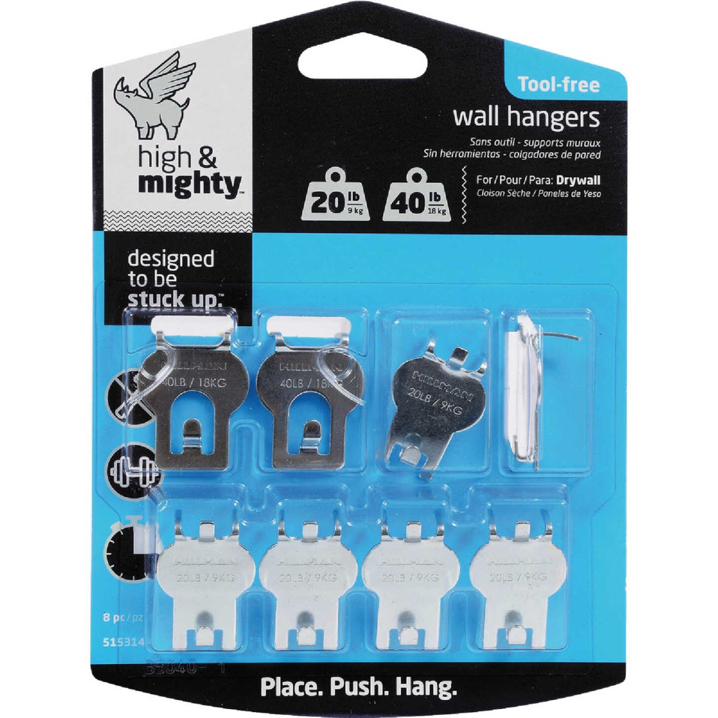 High and Mighty 20 Lb. to 40 Lb. Picture Hanger Kit (8-Piece) Image 1