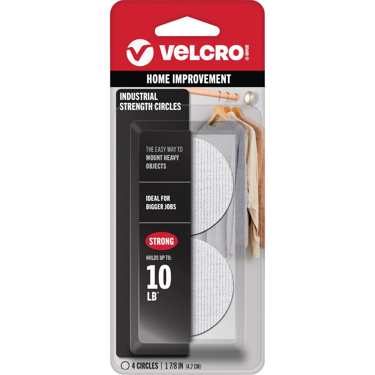 VELCRO Brand 1-7/8 In. White Industrial Strength Hook & Loop Disc (4 Ct.)