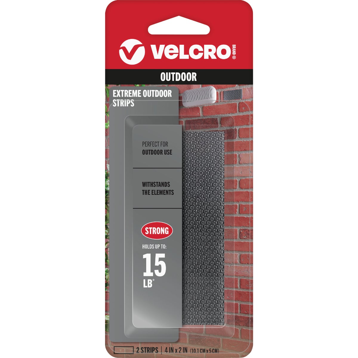 VELCRO Brand Industrial Strength Extreme Black 2 In. x 4 In. Adhesive Hook & Loop Strip (2 Ct.)