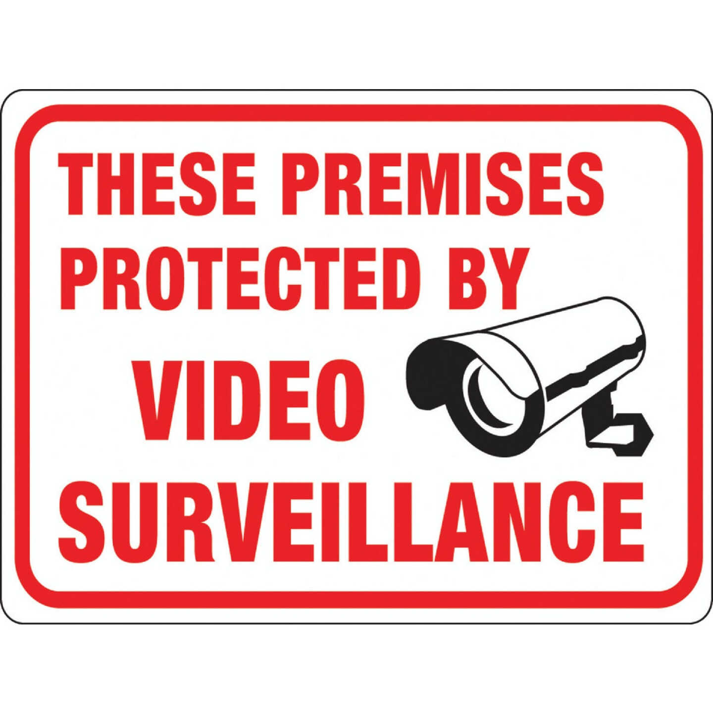 Hy-Ko 9 x 12 Plastic Sign, These Premises Protected By Video Surveillance Image 1
