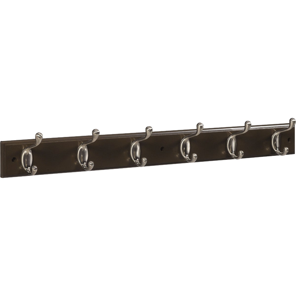 Stanley 27 In. Satin Nickel/Walnut Hook Rail Image 1
