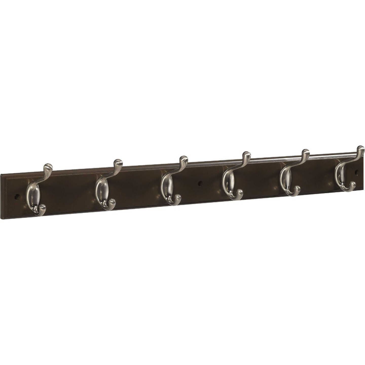 Stanley 27 In. Satin Nickel/Walnut Hook Rail Image 1