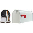 Gibraltar Elite T1 White Steel Rural Post Mount Mailbox Image 1