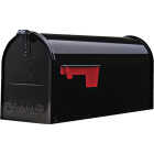 Gibraltar Elite Series T1 Black Steel Rural Post Mount Mailbox Image 2